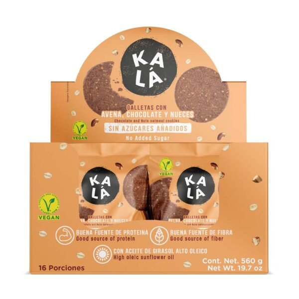 Galletas Kalá avena, chocolate y nueces display